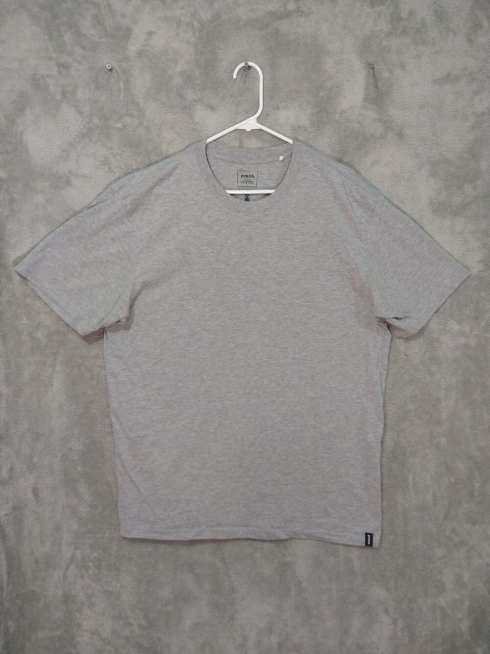 PrAna Shirt Mens Medium Gray Hemp Blend Slim Fit Long Sleeve Button Up